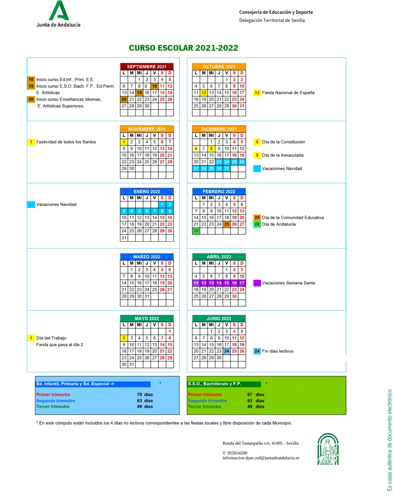 Calendario Curso Escolar 2022 2023 Andalucia Spain Imagesee